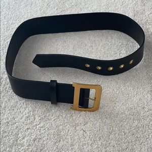 D Quake Buckle Belt Black Leather